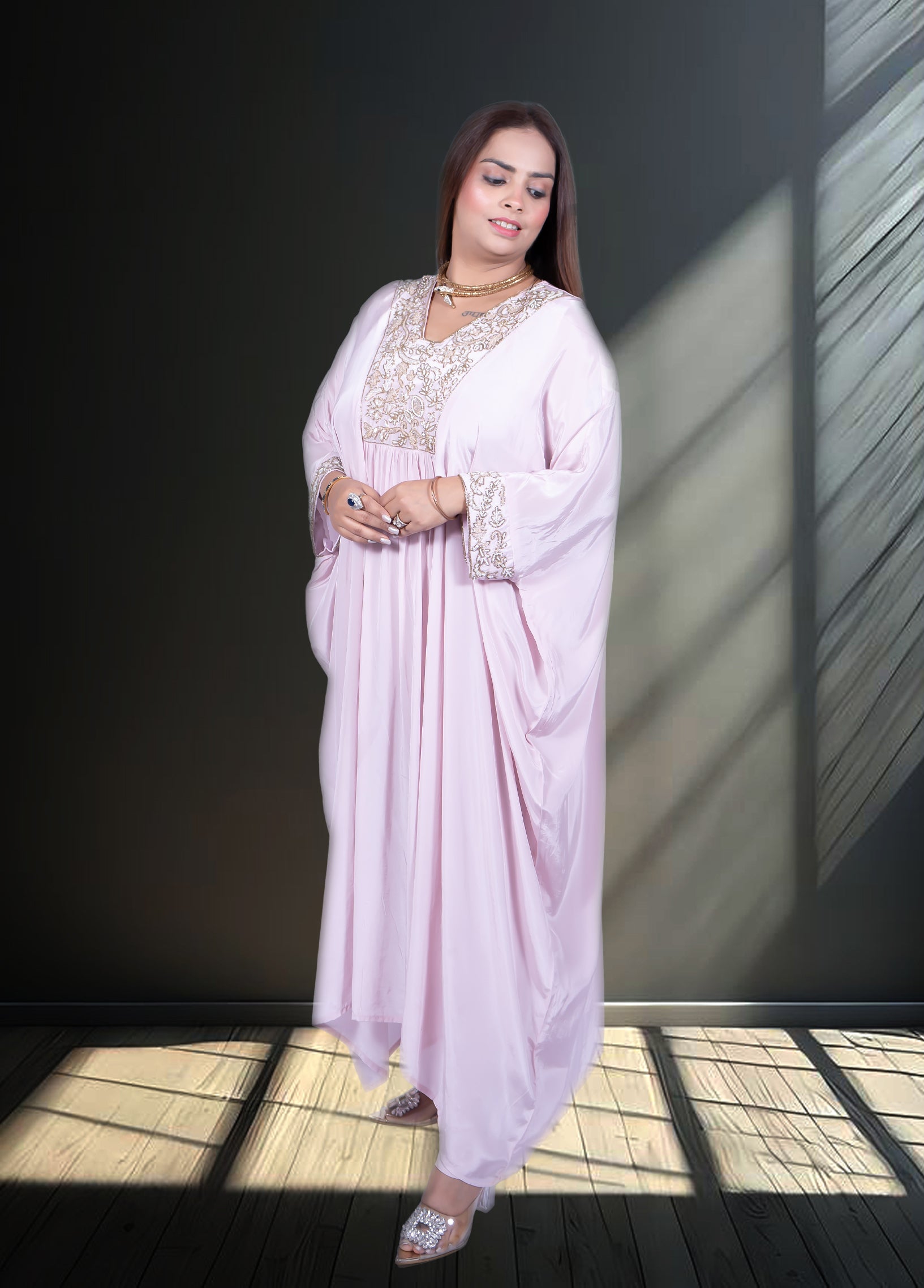 Light Pink Crape Choga with Pant - Bebo N Lolo