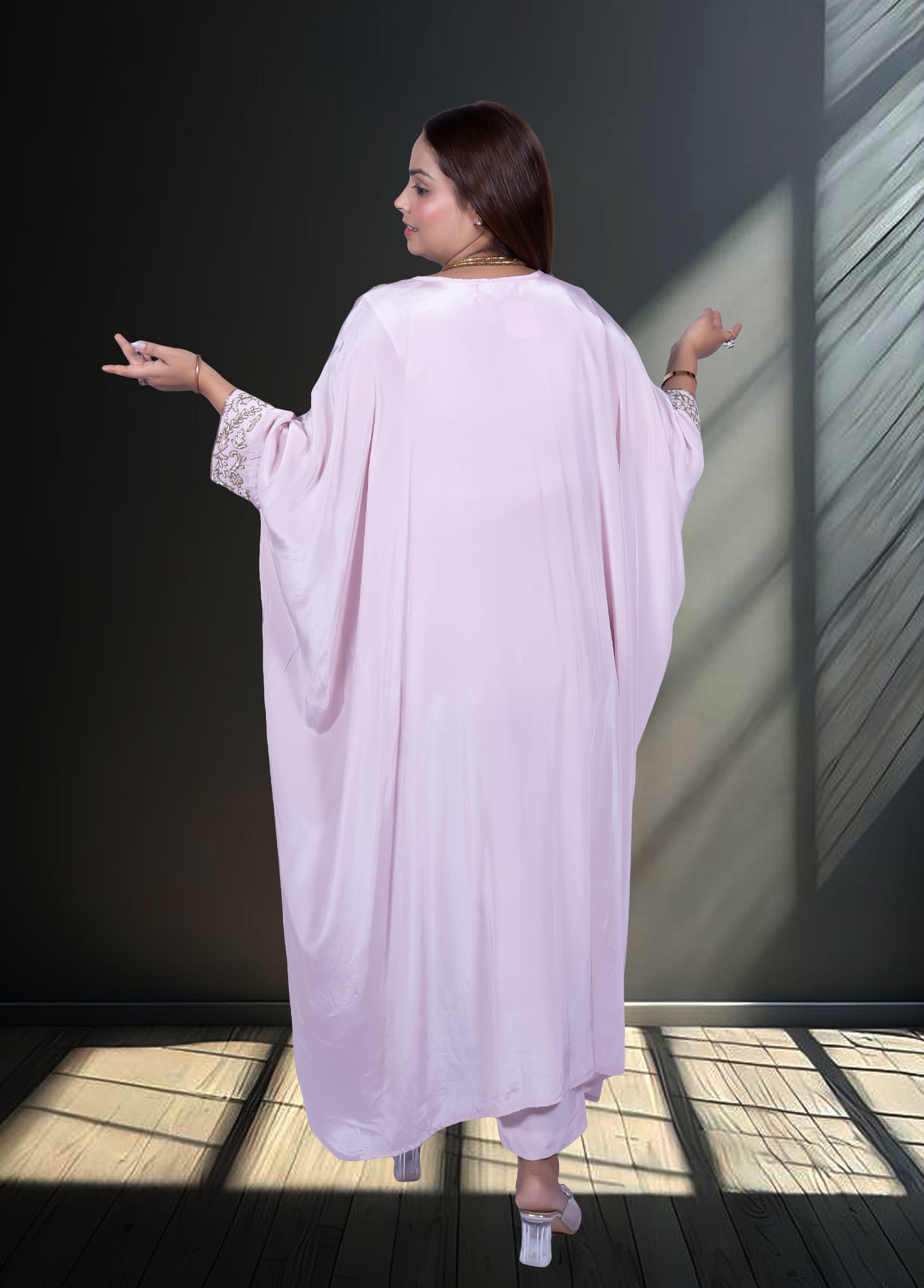 Light Pink Crape Choga with Pant - Bebo N Lolo