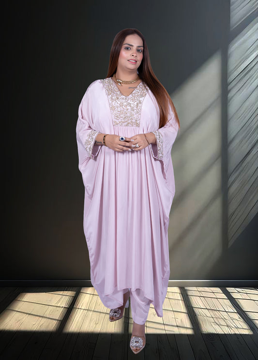 Light Pink Crape Choga with Pant - Bebo N Lolo