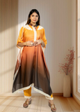Double Shaded Ombré Satin Choga with Pant | Hand Pearl & Cut Dana Work | Sizes L–XXL - Bebo N Lolo