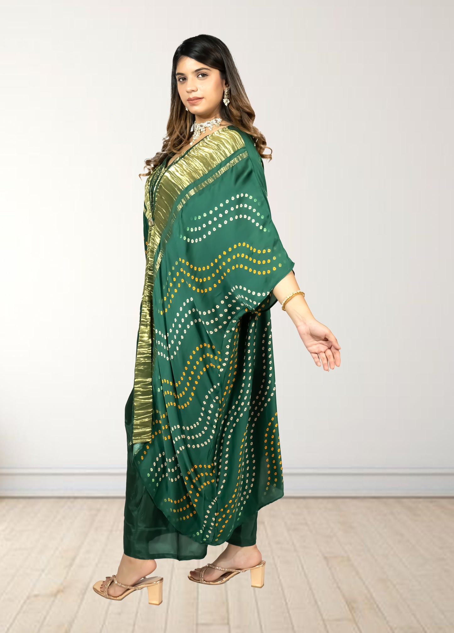 Gazi Silk Kaftan with Pant | Baati Print | Green & Purple Available | XL–XXL Sizes - Bebo N Lolo