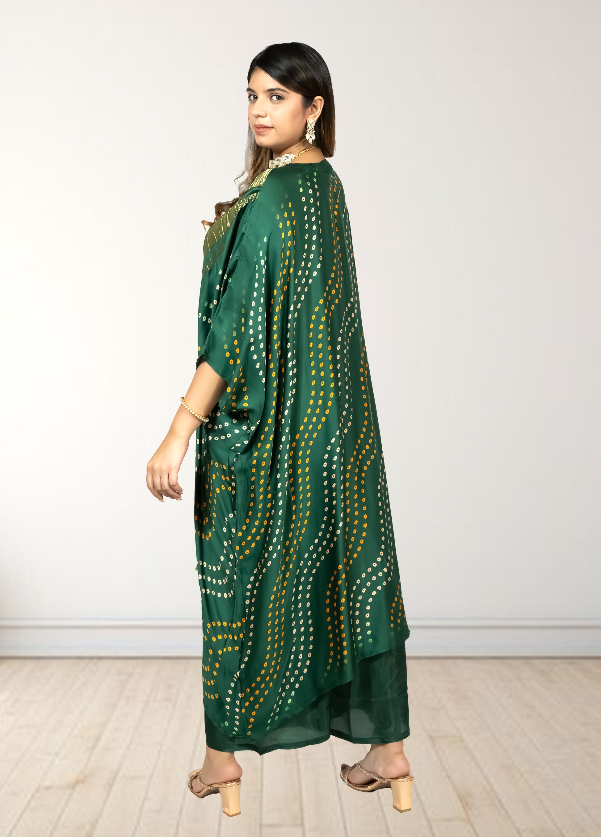 Gazi Silk Kaftan with Pant | Baati Print | Green & Purple Available | XL–XXL Sizes - Bebo N Lolo