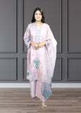 Baby Pink Slub Cotton Suit with Plazo | Embroidery, Cut Work & Pearl Detailing | Sizes M–XXL - Bebo N Lolo
