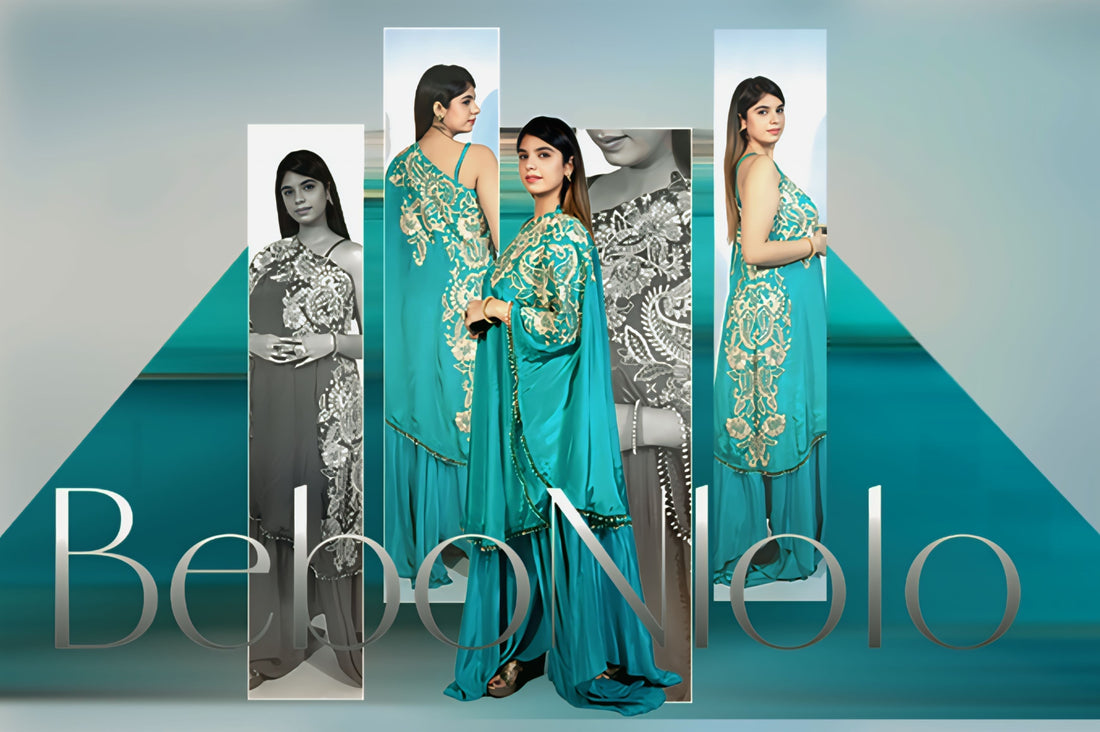 Top Trending Indo-Western Gowns for Women 2025 – Bebo n Lolo's Rama Green Cape Sharara Magic