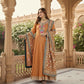 Rust Chinon Anarkali with Phulkari Dupatta | Gota & Mirror Work Embroidery
