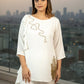 White Crush Milano Cord Set with Pant | Pearl & Sequence Embroidery | Sizes M–XL