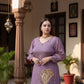 Purple Shimaar Crush Cord Set with Sequin & Cut Dana Work
