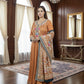 Rust Chinon Anarkali with Phulkari Dupatta | Gota & Mirror Work Embroidery