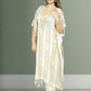 Off White Silk Kaftan with Pant | Gota & Mirror Work | Sizes M–XL - Bebo N Lolo