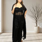Black Pure Georgette Indo-Western Gown with Cape | Sequence & Cut Dana Work | XS–4XL sizes - Bebo N Lolo