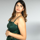 Bottle Green Pure Gorget Indo-Western Gown with Cape | Sequence & Cut Dana Work | Sizes XS–4XL - Bebo N Lolo