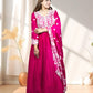 Hot Pink Chinnon Anarkali with Dupatta | Thread & Cut Dana Work | Sizes S–L - Bebo N Lolo