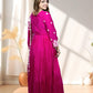 Hot Pink Chinnon Anarkali with Dupatta | Thread & Cut Dana Work | Sizes S–L - Bebo N Lolo