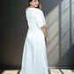 White Crape Bustier with Heavy Jacket & Loose Plazo | Sequin & Cut Dana Work | Sizes S–L - Bebo N Lolo