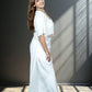 White Crape Bustier with Heavy Jacket & Loose Plazo | Sequin & Cut Dana Work | Sizes S–L - Bebo N Lolo