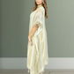 Off White Silk Kaftan with Pant | Gota & Mirror Work | Sizes M–XL - Bebo N Lolo