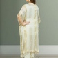 Off White Silk Kaftan with Pant | Gota & Mirror Work | Sizes M–XL - Bebo N Lolo