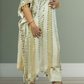 Off White Silk Kaftan with Pant | Gota & Mirror Work | Sizes M–XL - Bebo N Lolo