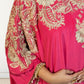 Hot Pink Off-Shoulder Cape with Sharara & Breastiser | Pearl, Lace, Cut Dana & Sequence Work | Indo Western | Sizes L–XXL - Bebo N Lolo
