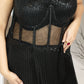 Black Pure Georgette Indo-Western Gown with Cape | Sequence & Cut Dana Work | XS–4XL sizes - Bebo N Lolo