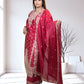 Magenta Chinon Silk Long Shirt with Plazo & Heavy Dupatta - Bebo N Lolo