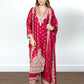Hot Pink Chinon Suit with Palazzo & Dupatta | Mirror & Sequence Embroidery | Sizes M–XL - Bebo N Lolo