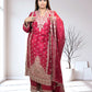 Magenta Chinon Silk Long Shirt with Plazo & Heavy Dupatta - Bebo N Lolo