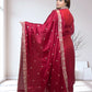 Magenta Chinon Silk Long Shirt with Plazo & Heavy Dupatta - Bebo N Lolo