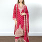 Hot Pink Chinon Suit with Palazzo & Dupatta | Mirror & Sequence Embroidery | Sizes M–XL - Bebo N Lolo