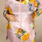 Baby Pink Crape Cord Set with Loose Pant | Floral Print & Sequence Work - Bebo N Lolo