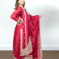 Hot Pink Chinon Suit with Palazzo & Dupatta | Mirror & Sequence Embroidery | Sizes M–XL - Bebo N Lolo