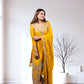 Mustard Chinon Kurta with Garara & Four-Side Bordered Dupatta - Bebo N Lolo
