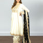 Off White & Black Chinon Anarkali Suit with Salwar & Dupatta | Sequence Embroidery - Bebo N Lolo