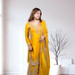 Mustard Chinon Kurta with Garara & Four-Side Bordered Dupatta - Bebo N Lolo