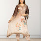 Peach & Brown Digital Print Kaftan with Pant | Gotta Patti Work | Crape Fabric | Sizes L–XL - Bebo N Lolo