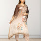 Peach & Brown Digital Print Kaftan with Pant | Gotta Patti Work | Crape Fabric | Sizes L–XL - Bebo N Lolo