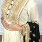 Off White & Black Chinon Anarkali Suit with Salwar & Dupatta | Sequence Embroidery - Bebo N Lolo