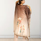 Peach & Brown Digital Print Kaftan with Pant | Gotta Patti Work | Crape Fabric | Sizes L–XL - Bebo N Lolo