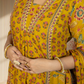 Mustard Pure Cotton A-Line Suit with Pant & Dupatta | Mirror & Lace Work | Sizes S–M - Bebo N Lolo