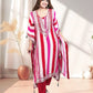 Red & Pink Crape Kaftan with Pant | Mirror & Gotta Work | Sizes M–XL - Bebo N Lolo