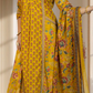 Mustard Pure Cotton A-Line Suit with Pant & Dupatta | Mirror & Lace Work | Sizes S–M - Bebo N Lolo