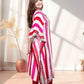 Red & Pink Crape Kaftan with Pant | Mirror & Gotta Work | Sizes M–XL - Bebo N Lolo
