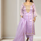 Silk Organza Suit with Santoon Pant & Dupatta | Dabka, Pearl & Lace Work | Green, Lavender & Sky Blue | Sizes M–XL - Bebo N Lolo