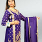 Purple Chinon Suit with Heavy Garara & Dupatta | Sequence Embroidery