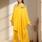 Mustard Chinon Choga with Plazo | Embroidery & Cut Dana Work | Sizes L–XXL - Bebo N Lolo