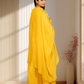 Mustard Chinon Choga with Plazo | Embroidery & Cut Dana Work | Sizes L–XXL - Bebo N Lolo