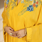 Mustard Chinon Choga with Plazo | Embroidery & Cut Dana Work | Sizes L–XXL - Bebo N Lolo