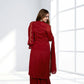 Red Chinnon Garara Suit with Shirt & Four-Side Bordered Dupatta | Gota & Dabka Work | Sizes M–XL - Bebo N Lolo
