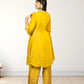 Pure Crape A-Line Cord Set with Brocket Palazzo | Jari, Sirozki & Cut Dana Work | Mustard & Hot Pink | Sizes L–XXL - Bebo N Lolo