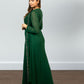 Bottle Green Pure Gorget One-Piece Gown | Cut Dana & Pearl Embroidery | Sizes M–XL - Bebo N Lolo
